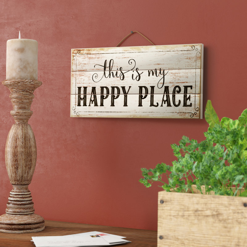Winston Porter This Is My Happy Place Horizontal Pallet Wood Sign Wall